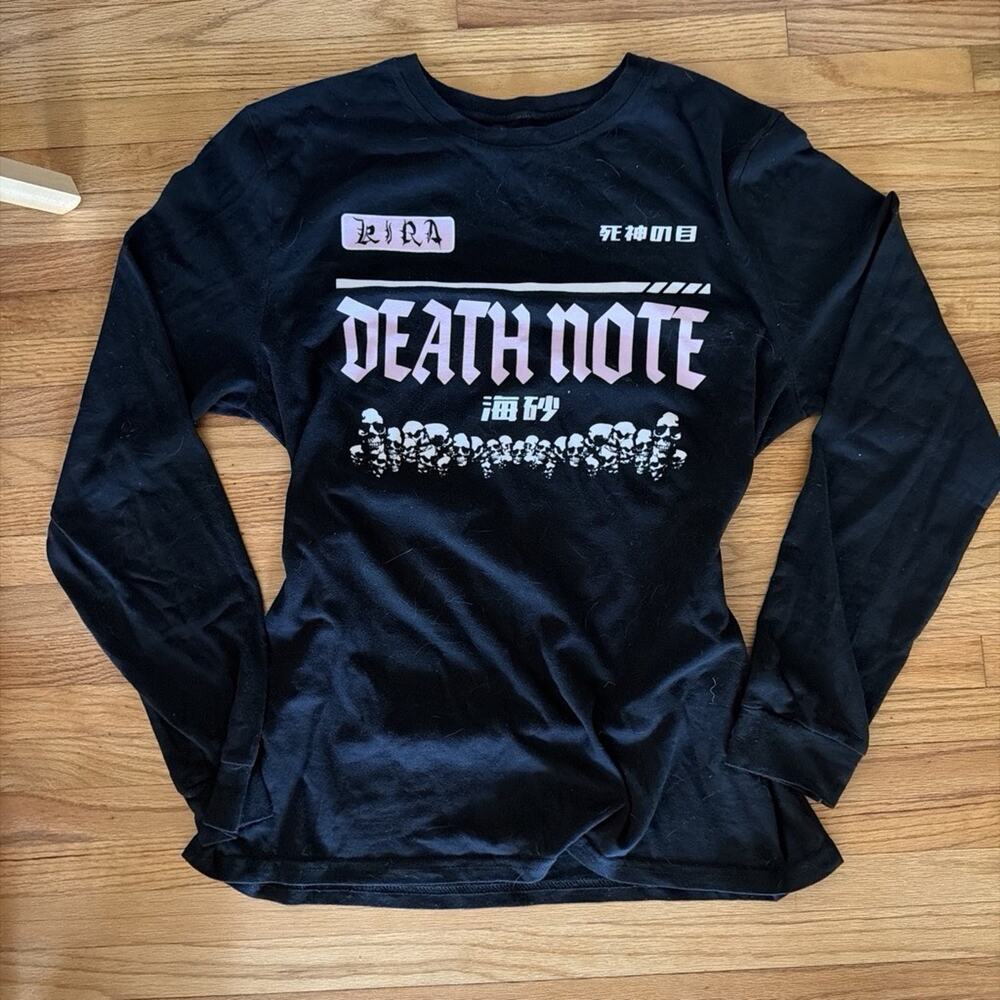 Death Note Misa Amane Long Sleeve Graphic T-Shirt Black Size M